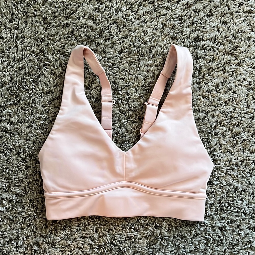 Pink Fabletics sports bra